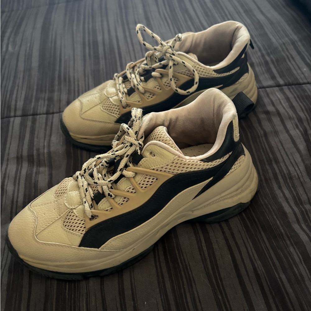 Call It Spring Beige and Black Sneakers